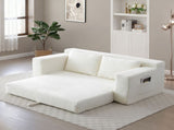 Memory Foam Cloud Loveseat Sofa, 2 in 1 Convertible Folding Couch Bed, No Assembly Compressed W2677P395121
