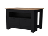 Black 2-Door Kitchen Island B062P175038