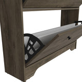 Calgary Shoe Rack, Superior Top, One Open Shelf, Two Extendable Shelves -Dark Brown B20091898