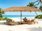 15x9ft Double-Sided Tiki Patio Umbrella with Heavy Duty Weighted Base , 12 Metal Ribs Hawaiian PE 21507718