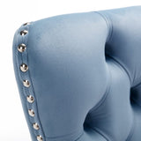 26" Counter Height Bar Stools Set of 2, Modern Velvet Barstools with Button Back&Rivet Trim W1143112573