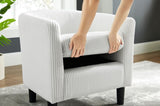 Modern Accent Chair,Upholstered Arm Chair Corduroy Single Sofa Chair with Ottoman Foot Rest Comfy W2582P179913