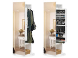 Jewelry Armoire Full Length Mirror 360&deg and Large Capacity Jewelry Organizer Armoire, Mirror 48743098