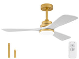 Hot sales 42 Inch Indoor Ceiling Fan With Dimmable LED Light 3 Solid Wood Blades Remote Control W2991P522816