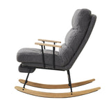 ZNTS Modern Teddy Gliding Rocking Chair with High Back, Retractable Footrest, and Adjustable Back Angle W2012137613