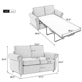 ZNTS 57.5" Orisfur Pull Out Sofa Bed Loveseat Sleeper with Twin Size Memory Mattress for Living Room WF305474AAD