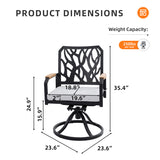 Outdoor Patio Aluminum Swivel Rocker 2PCS with Outdoor-grade Sunbrella Fabric Cushions, Branch-Like W1886P272381