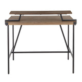 Gia Industrial Counter Table in Black Metal and Brown Wood-Pressed Grain Bamboo by LumiSource B202P223310