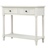 ZNTS Series Console Table Traditional Design with Two Drawers and Bottom Shelf 26897015