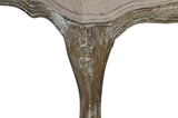 Living Room Accent Ottoman Wood Frame Gray Weathered Finish Textured Fabric Upholstery Foam Seat B01146477