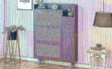 Modern minimalist storage cabinet, Japanese rattan shoe cabinet, bed top cabinet, small home W1151P147201