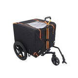 ZNTS Foldable Pet Jogging Stroller Dog Carriers Bicycle Trailer Pet Dog Cat Bike Trailer Orange and Black 47182974