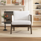 U-Can Sherpa Fabric Accent Chair, Upholstered Armchair with Solid Wood Frame, Comfortable N724P256558K
