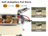 13KW Stepless Adjustable Camping Gas Stove Windproof 5 Burner Head Copper Preheating Tube, Piezo 29040017