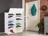 7-Tier Portable 28 Pair Shoe Rack Organizer 14 Grids Tower Shelf Storage Cabinet Stand Expandable 41413335