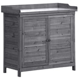 TOPMAX Outdoor 39" Potting Bench Table, Rustic Garden Wood Workstation Storage Cabinet Garden Shed WF285324AAE