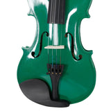 ZNTS New 4/4 Acoustic Violin Case Bow Rosin Green 31954784