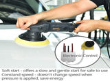 Dual Action Car Buffer, 21mm Random orbital Polisher, 6 Variable Speeds 2100-5000 OPM, 6 inch T3177P305039