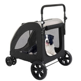 ZNTS Dog Stroller for Medium to Large Dogs, Foldable Dog Wagon with 4 Wheels, Adjustable Handle, Bid Dog 77943389