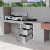 14"x20"x23" Three-layer Drawer cabinets for outdoor kitchens or courtyards W3167P303254