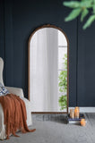 30" x 65" Hand Carved Rose Antique Mirror Frame, Large Arch Mirror Wall Decor for Living Room, W2078126749