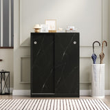 Marble black shoe cabient with sliding door have 6 layers can storage at least30 pairs shoes W1320P191415