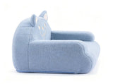 Kids Armchair Toddler Reading Sofa, Full Compression, Teddy Velvet Cute Blue Dog Shape Kids Sofa 66577418