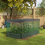 Gray Raised Garden Bed with Crop Cage and Shade Cloth 90.5" W x 43.25" D x 43.25" H 77136528