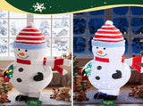 4.7FT Chubby Snowman Christmas Decoration with Striped Hat, Cloth-Covered Fleece Fabric, 120 24079351
