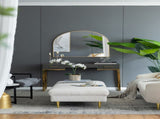 33" x 31" Arched Decorative Accent Mirror with Iron Gold Frame, Wall Deor for Bathroom, Bedroom, W2078124338