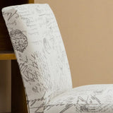Botticelli English Letter Print Fabric Armless Contemporary Accent Chair T2574P164254
