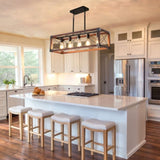 (Same as W1340P155968/L1011-RW) 5-Light Retro Farmhouse Chandelier For Kitchen, Living, Dining W1340P206645
