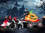 9 Feet Halloween Inflatable LED Lighted Carriage with Pumpkin and Skeleton Dragon 37738258