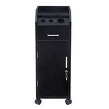 Hair Salon Storage Cart with Wheels & 3 Hair Dryer Holders & 4 Drawers & Lock & 2 Keys, Hairdressing 03688637