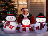 6.2FT Lighted Christmas Inflatable Decoration, Inflatable Snowman Family with Bunting, Funny Blow Up 53962296