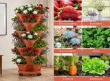 7Tier Vertical Stackable Planter with Rolling Casters, SpaceSaving Stacking Tower with Drainage 15915285
