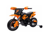 12V Kids Motorcycle 2 x 35W Electric Dirt Bike with Training Wheels Rear Suspension Horn Orange 80029182