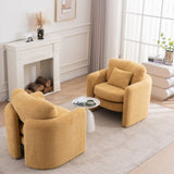 Round Corner Modern Dining Chair - Stylish Single Seat for Modern Spaces Yellow W3206P298324