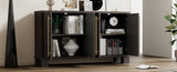 TREXM Wood Traditional Style Sideboard with Adjustable Shelves and Gold Handles for Kitchen, Dining N715P232696N