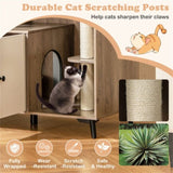 ZNTS Cat Litter box with Cat scratching post, Cat Apartment, Cat House, locker 88610669