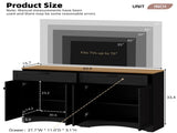 ON-TREND Farmhouse TV Stand with 2 Drawers for TVs Up to 70", Versatile Wood Grain Sideboard with N721P245732B