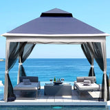 ZNTS Outdoor 11x 11Ft Pop Up Gazebo Canopy With Removable Zipper Netting,2-Tier Soft Top Event 30267697