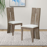 ZNTS Dining Chair Set of 2 MDF, sponge .PU Leather Upholstered Cushion Seat Wooden Back Side Chairs Wood W876126496