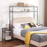 ZNTS Queen Bed Frame with 2 Nightstandss with Storage Cabinet, with Shelves, Bookcase W2167131144