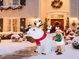 5FT Lighted Christmas Inflatable Decoration, Inflatable Polar Bear and Penguis, Funny Blow Up Yard 00445988