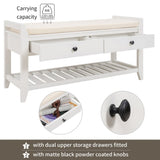 ZNTS Shoe Rack with Cushioned Seat and Drawers, Multipurpose Entryway Storage Bench 32558699