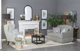 23" x 42" Hand Carved Rose Antique Mirror Frame, Wood Arch Mirror Wall Decor for Living Room, W2078126746
