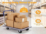 660LBS Capacity Folding Platform Hand Truck, Heavy-Duty Metal Push Cart with Non-Slip Platform, 12827846