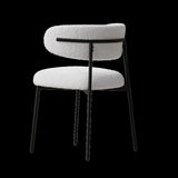 ZNTS dining chairs set of 2 white , medieval modern dining chairs, teddy velvet chairs with metal legs, W1727P229055