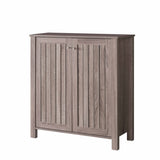 Shoe cabinet storage cabinet entryway cabinet with two doors slat style vented doors metal knob B107P283306